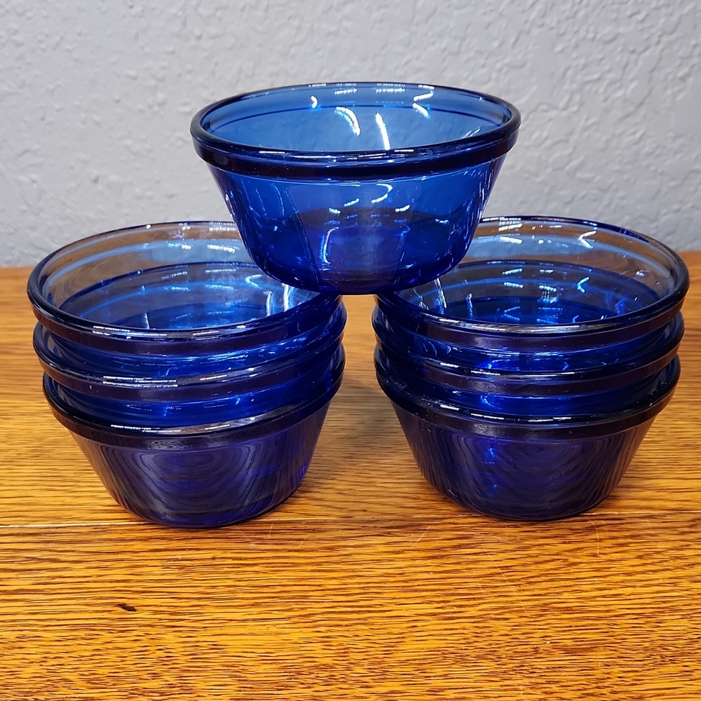 Anchor Hocking Cobalt Custard Cups set of 7